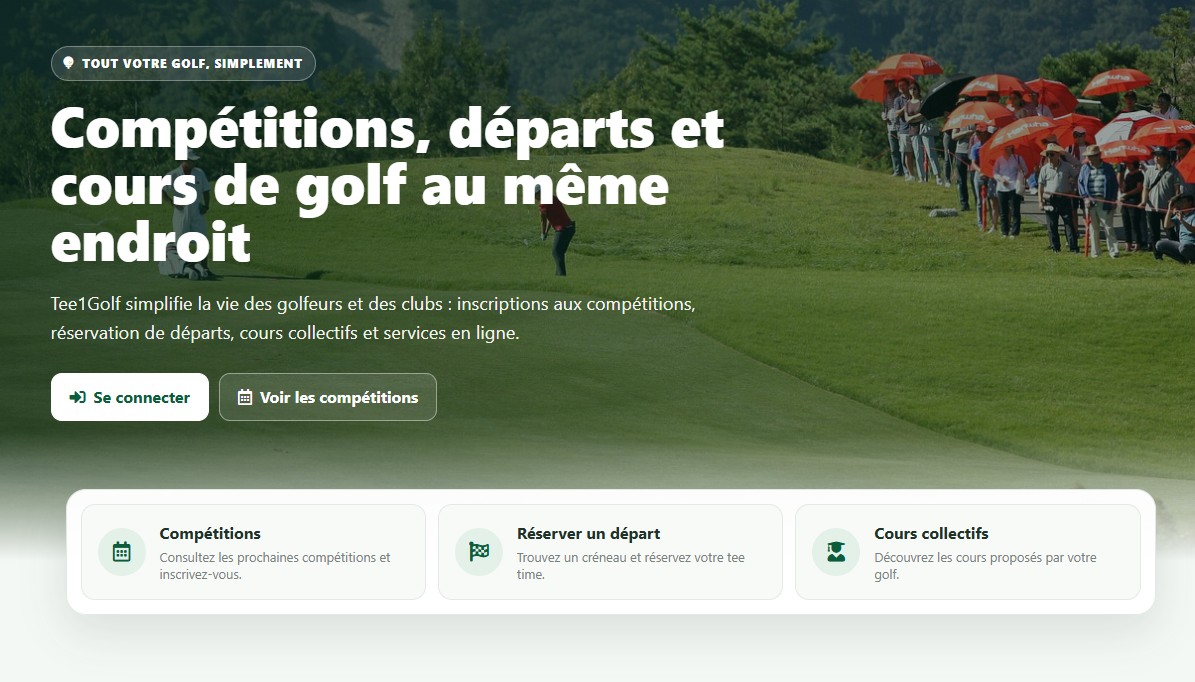 Aper�u du projet Tee1Golf
